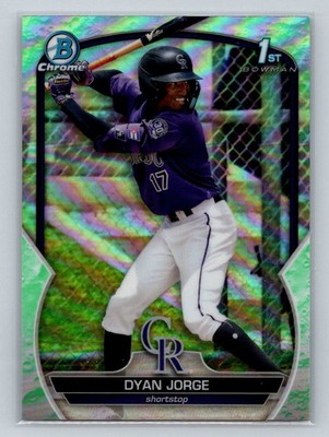 2023 Bowman #BCP-22 Dyan Jorge Chrome Prospects Lunar Glow Refractors