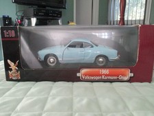 1966 VW Karmann Ghia Road Signature 1:18 Die Cast Powder Blue in Box RARE Color