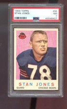 1959 Topps #96 Stan Jones PSA 7 Graded Football Card NFL Chicago Bears