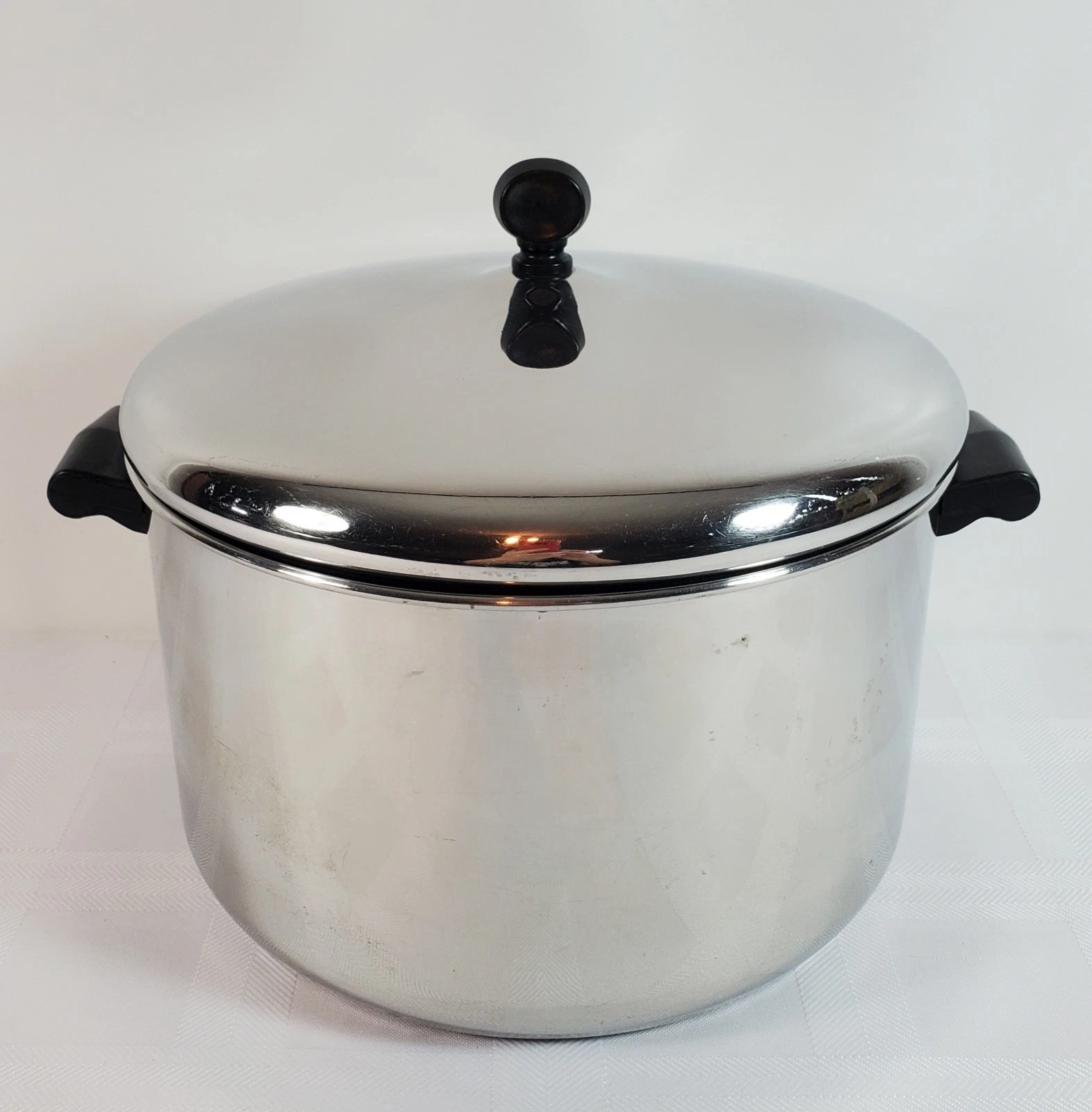 Farberware Aluminum Clad Stainless Steel 8 Quart Stockpot Pot w/Lid USA Vintage