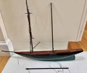 Antique Wood Ship Model Needs TLC No Sails Has Masts Cape Ann
