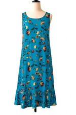 Hush Maxi Dress 12UK Blue Floral Butterfly Rayon Spring Summer Sleeveless New