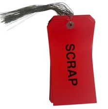 3-3/16in x 6-1/4in Wire Eyelet 1000P  Red Scrap Tag Rectangle Paper Cardstock