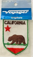 VTG c. 1980 CALIFORNIA FLAG BEAR STAR SEW-ON CLOTH PATCH VOYAGER EMBLEMS NIP
