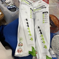 Lot of 2 TrickleStar 7 Outlet Advanced Smart Power Strip/Surge Protector TS1104