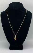 10k Gold Rope Chain Melee Diamond Silver Basketball Pendant Necklace 5.75g