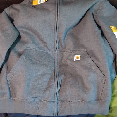 Carhartt Men s Rain Defender Gray Full Zip Hoodie Loose Fit Heavyweight 3XL
