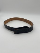 Justin Leather Kids Belt Black Tooled 811BK Size 24 Cowhide Leather Snap