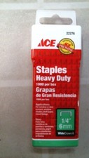 ACE 22276 Staples Heavy Duty, 1000 box, 1/4", 6 mm, FREE SHIPPING
