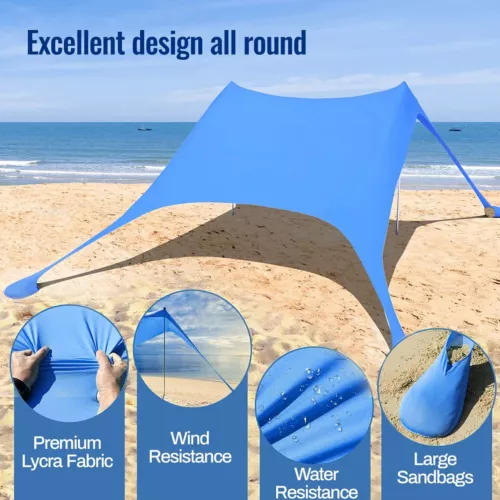 Beach Tents Portable Sun Shade Canopy UPF 50+ Outdoor Sun Shelter with Sandbag