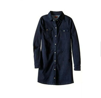 For All Mankind Girls Denim Snap Button Jacket Dress Stretch