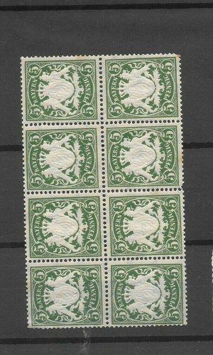Germany 1920 Bavaria 5 pfennig block new mnh