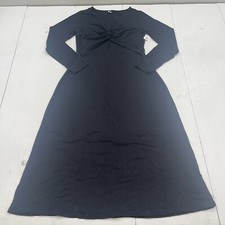 Old Navy Black Fit & Flare Twist Front Cutout MIDI Dress Women’s Large New