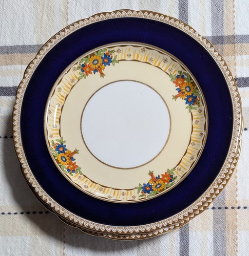 Set Of 6 Vintage Aynsley Banff Lunch Plates #B-3203 Beautiful Condition 9" - Picture 3 of 7