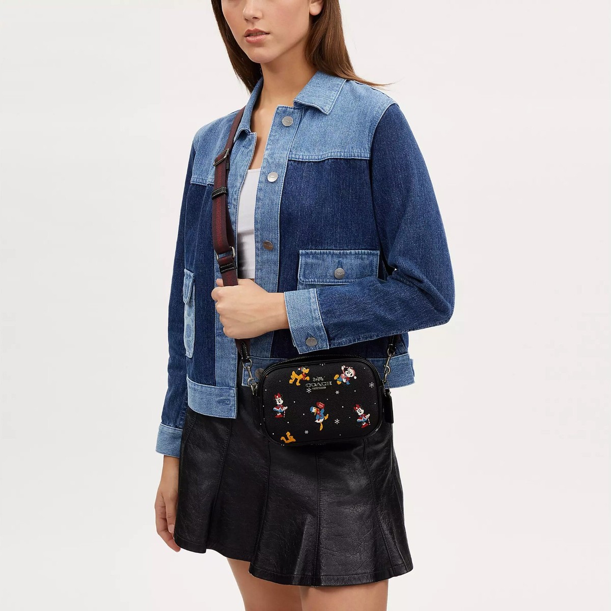 NWT Disney X Coach Mini Jamie Camera Bag With Holiday Print CN027