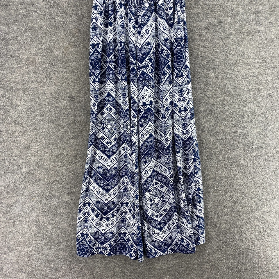 Pantalones chinos C'est La Vie para mujer XL azules geométricos tiro alto frente plano Foto 4 de 4