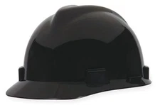 MSA 492559 Black Slotted Fas-Trac 4-Pt Ratchet Suspension Cap Style Hard Hat 