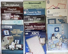 Crochet Crosstitch Needlework Vintage Lot Magazines and Patterns