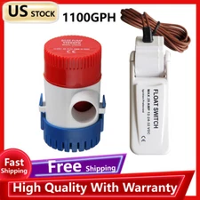 Boat Bilge Water Pump 12V 1100GPH Electric Automatic Pump W/ Float Switch Kit