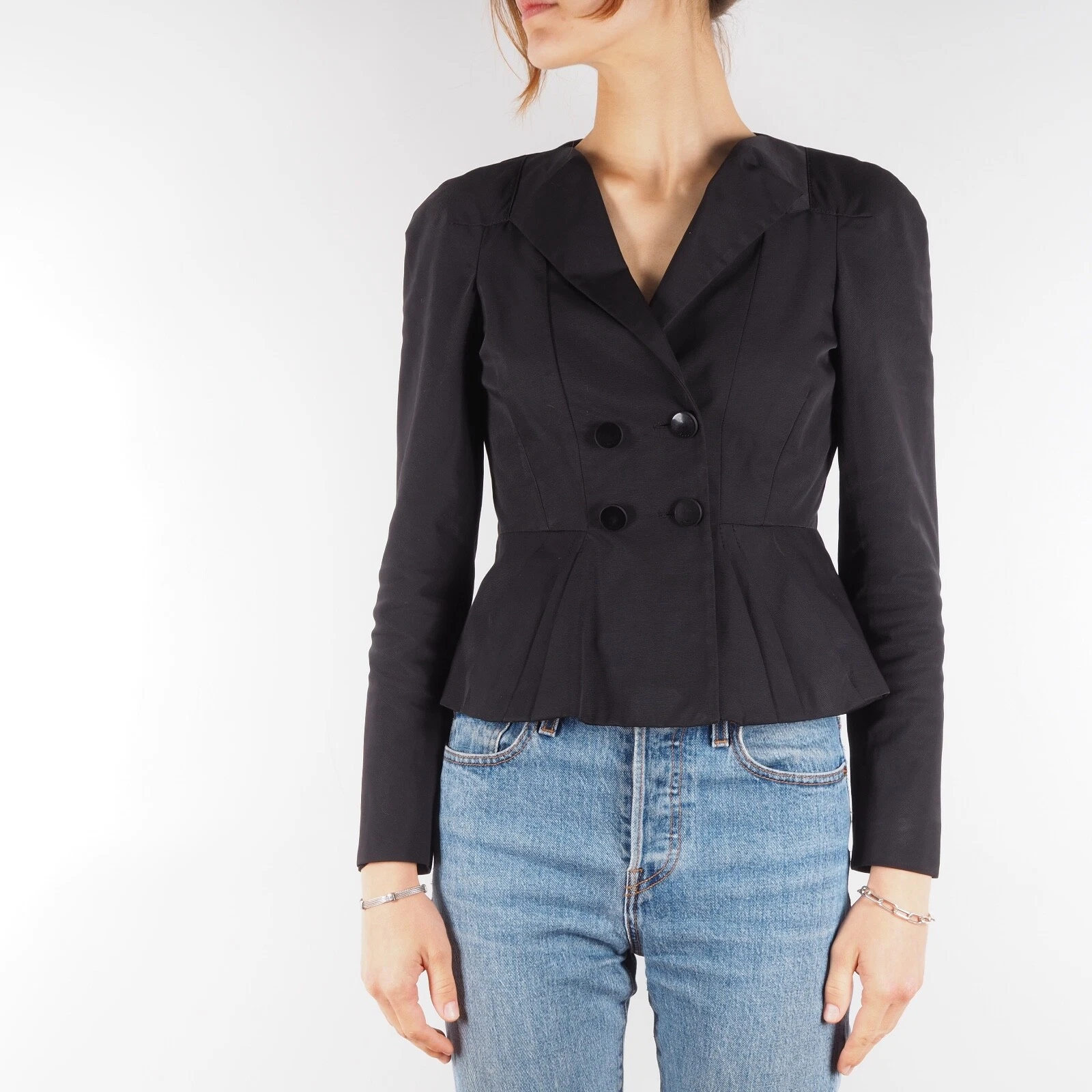 GUCCI Vintage 2007 femme corset noir design corset blazer short IT40