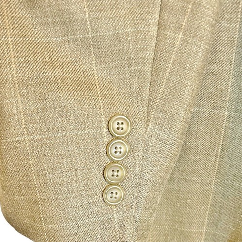 Lauren Ralph Lauren Sport Coat Blazer 44R Tan Windowpane Silk Linen Wool Jacket - Picture 7 of 10