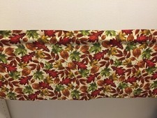 Fall Autumn Harvest Maple Leaves Christmas Window Topper Curtain Valance 43x14
