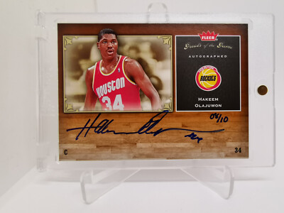 2005-06 Fleer Greats of the Game Gold Auto Hakeem Olajuwon ed#8/10