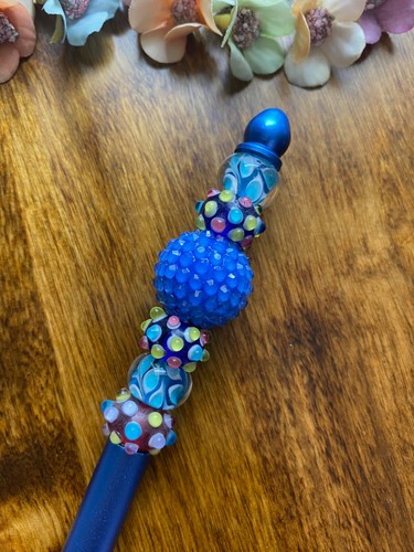 Unique Metal Beaded Pen Lampwork Glass Beads Beadable Pens - Picture 5 of 12