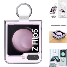 For Samsung Galaxy Z Flip5 5G Case Clear Shockproof Ring Holder Slim Back Cover