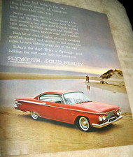 1961 Plymouth Fury Large-mag Car Ad -solid Beauty At Beach 1961 Plymouth Fury Large-mag Car Ad -solid Beauty At Beach