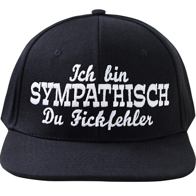 Snapback Kappe mit Spruch ''Du Fickfehler'' | Cap unisex Basecap schwarz