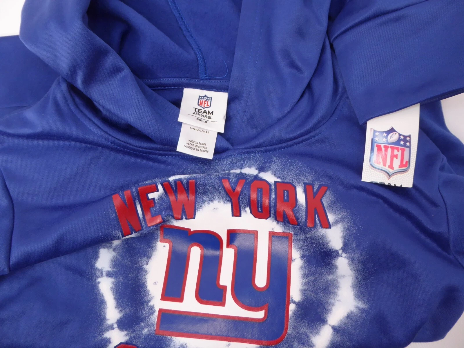 VETEMENTS Felpa con cappuccio bambina nuova con etichette NFL Team Apparel New York Giants L