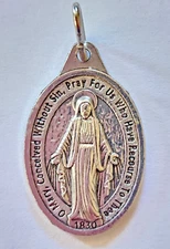 Vintage MARY MIRACULOUS Medal O MARY CONCEIVED WITHOUT SIN Religious