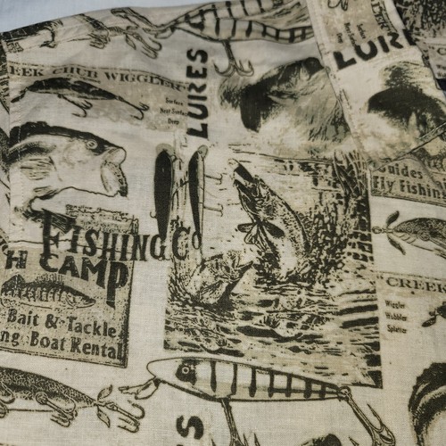 NWT Woolrich Mens Sz L Camp Shirt Olive Fish Signs Linen Blend Short Sleeve - Picture 9 of 17