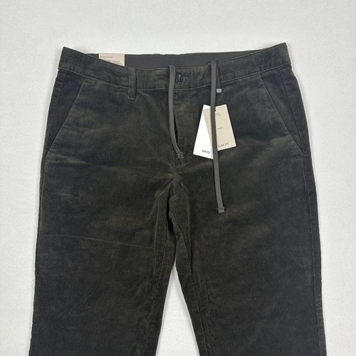 MNG Mango Berdam Tapered Cropped Slim Fit Corduroy Pants Men 34 x 29 Dark Brown - Picture 2 of 16