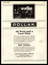 1922 Pollak Steel Drop Forgings Cincinnati OH Iron Worker Photo Vintage Print Ad