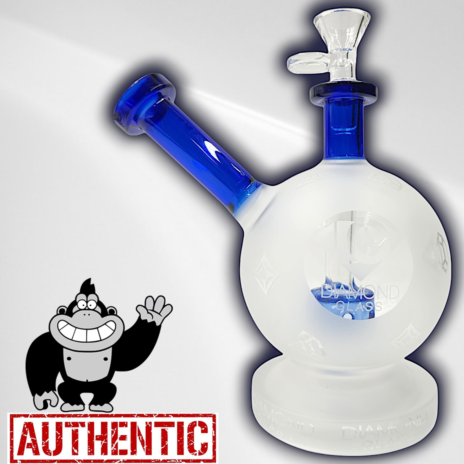 7" Diamond Glass Blue BARREL PERC Beaker THICK QUALITY Bong Smoking Water Pipe