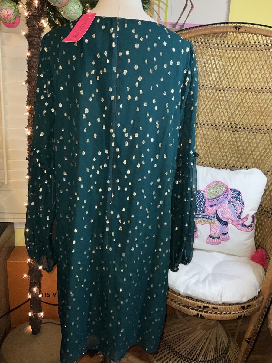 Lilly Pulitzer Women's Cleme Silk-Blend Dress - Spruce Green - Size 16