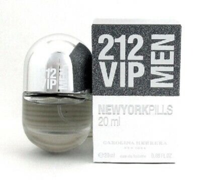 212 VIP NEW YORK PILLS 0.68 OZ. (20ML) EAU DE TOILETTE MEN NEW SEALED 