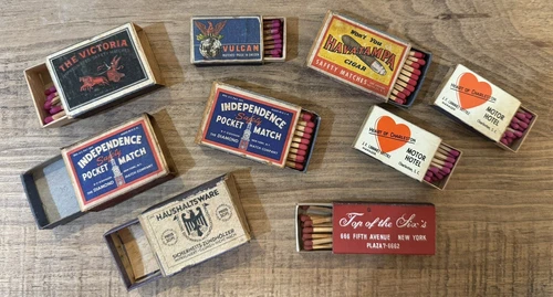 Vintage Safety Matches Boxes Lot Of 9