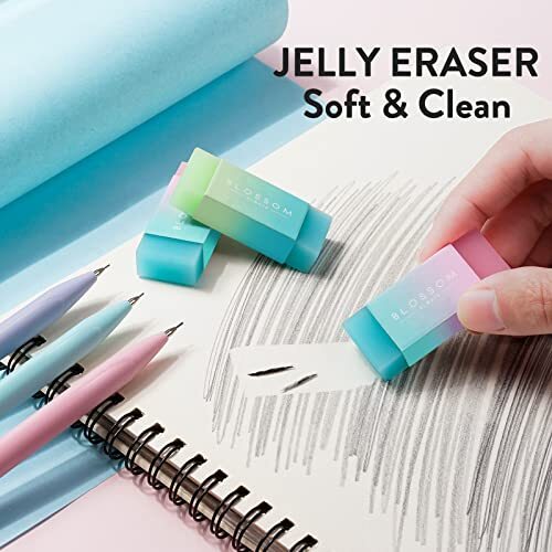 Cute Mechanical Pencil Set For Girls Writing + 12pack Pastel Gel Ink Pen Set Cut