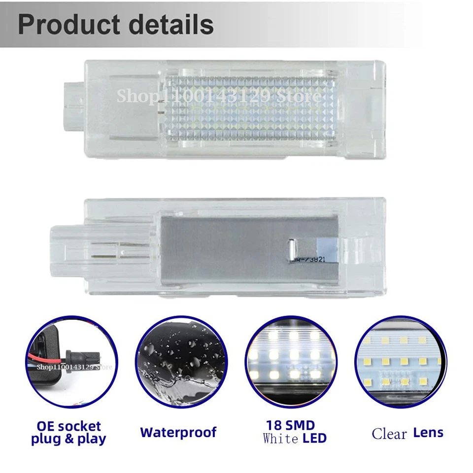 LED Courtesy Door Light Lamp For Alfa Romeo Stelvio Giulia Dodge Challenger Dart Foto 4 de 4