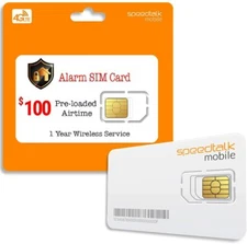 SpeedTalk $100 Alarm SIM Card 4G GSM Business Home Security System 1 Yr Service
