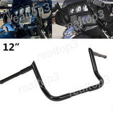 12" Hanger Bars Handlebars Black For Harley Touring Street Glide Electra