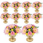 10Pcs 15cm Gold Metal Centerpieces Flower Vase Wedding Anniversary Party Decor