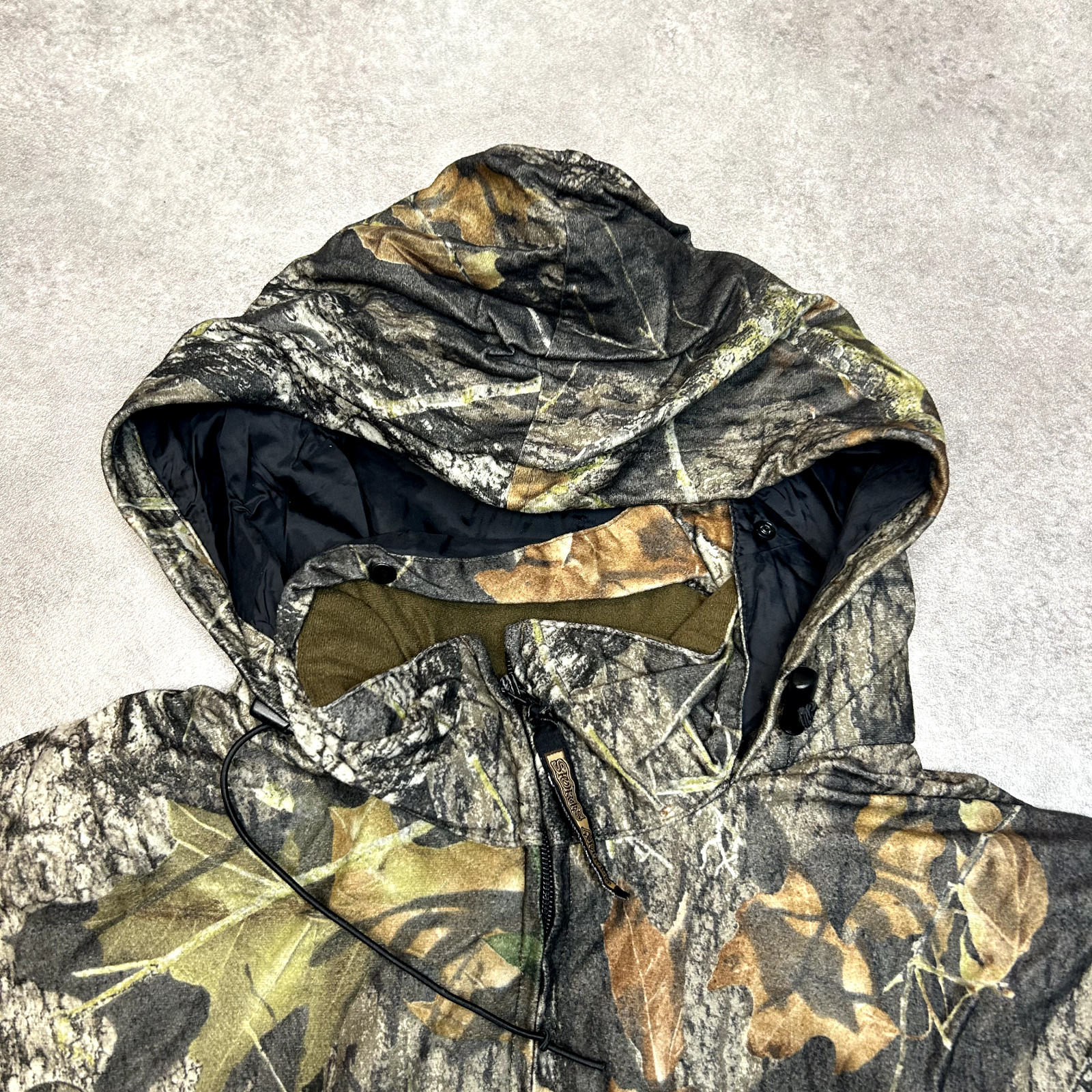 Sports Afield Real Tree Jacket Mens XL Hooded Camo Hunting Coat, Green image 3