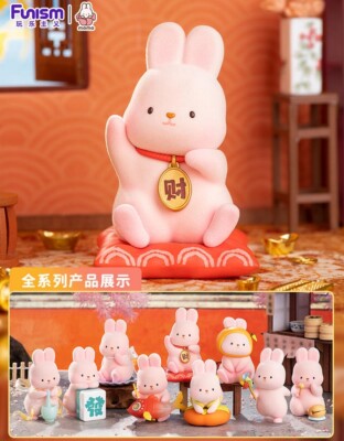 MOMO Bunny Money Drawing Good Luck 3.1In Wish Series Figures Tide Toys Girl Gift