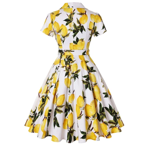 Woman Ladies 40s 50s Rockabilly Vintage Style Floral Print/Plaid Cotton Dress UK - Picture 8 of 28