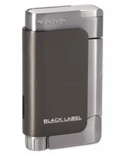 Black Label LBL70020 Burgandy Single Flame Cigar Lighter Gunmetal Brushed Chrome