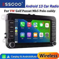 7" Fit Apple Carplay Car Stereo Radio Android 13 GPS MP5 Player For VW GOLF MK5